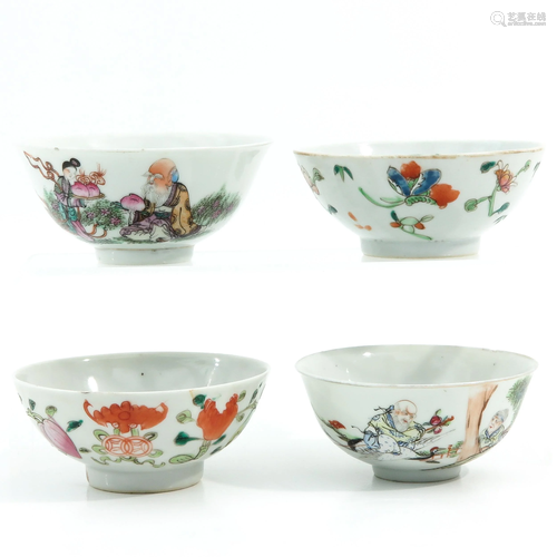 A Collection of 4 Polychrome Bowls