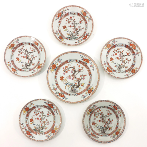 A Collection of 6 Polychrome Decor Plates