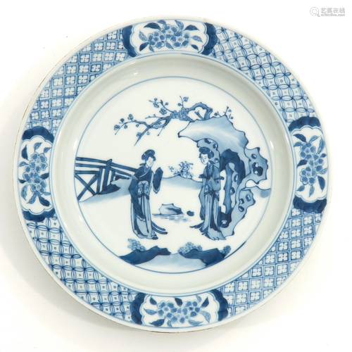 A Blue and White Plate