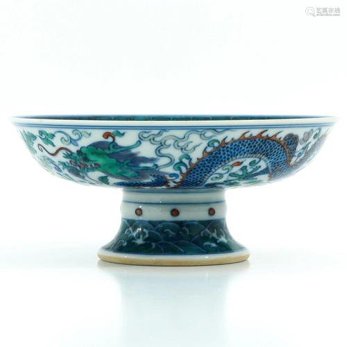 A Doucai Decor Stem Bowl