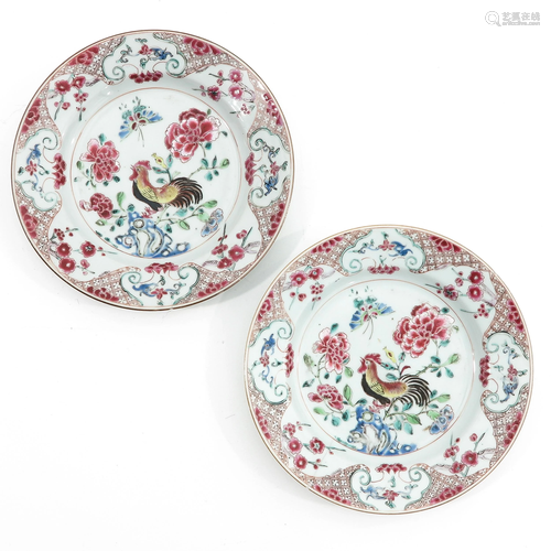 A Pair of Famille Rose Plates