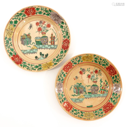 A Pair of Polychrome Plates