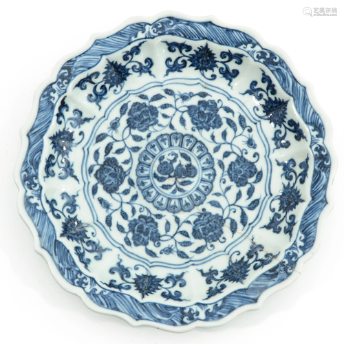 A Blue and White Plate