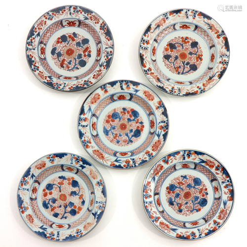 A Series of 5 Imari Plates