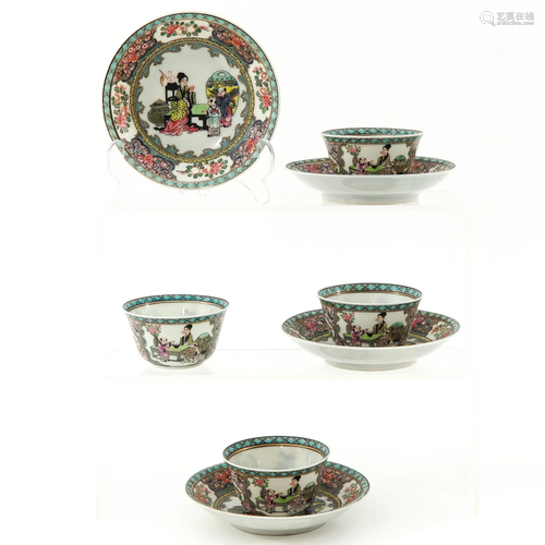 A Set of 4 Cups and Saucers