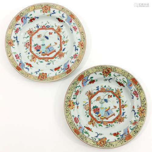 A Pair of Polychrome Plates