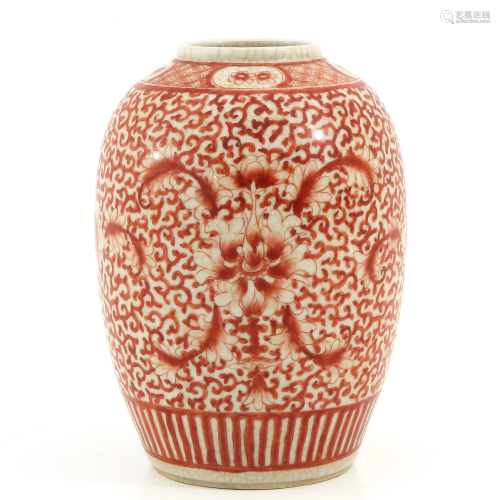 A Red Floral Decor Vase