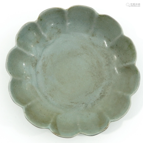 A Celadon Scalloped Dish