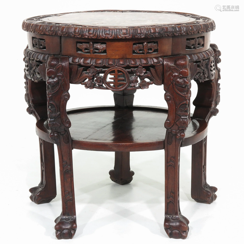 A Chinese Marble Top Side Table