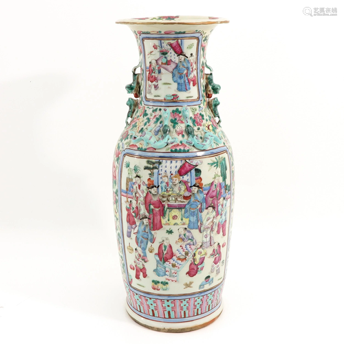 A Famille Rose Cantonese Vase