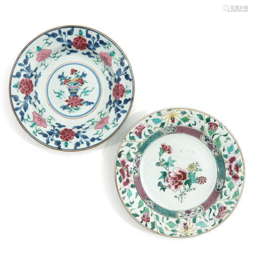 A Lot of 2 Famille Rose Plates