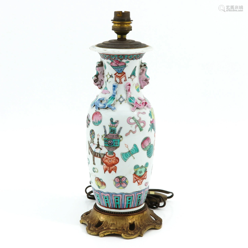 A Cantonese Porcelain Lamp