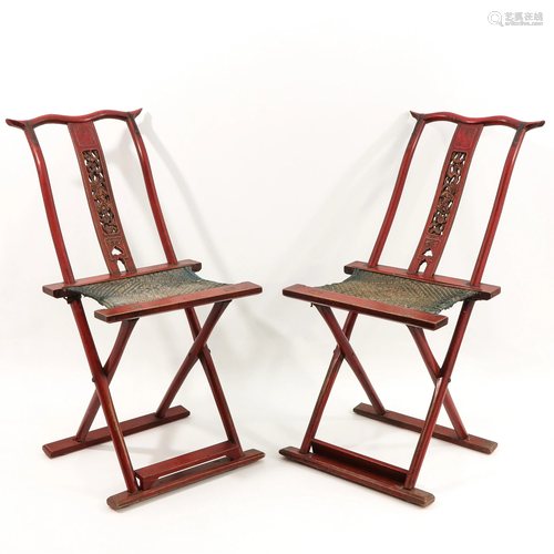 A Pair of Chinese Folding Chairs