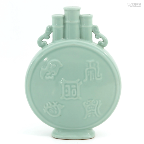 A Celadon Moon Bottle Vase
