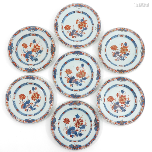 A Series of 7 Imari Plates