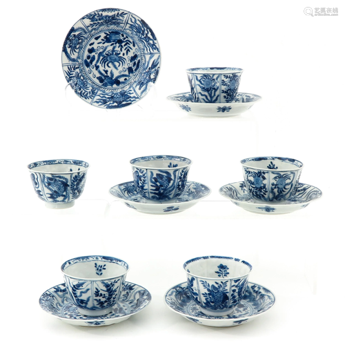 A Series of 6 Cups and Saucers