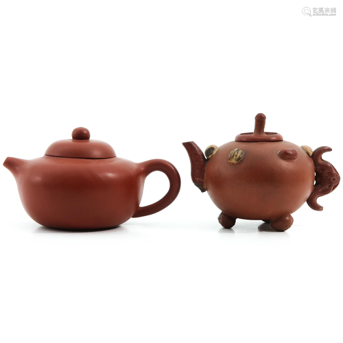 2 Yixing Teapots