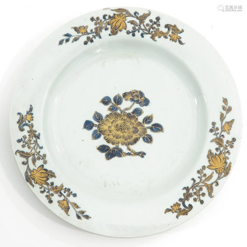 A Blue and Gilt Decor Charger