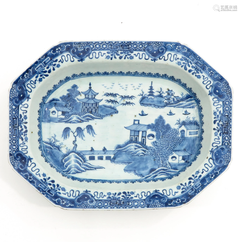 A Blue and White Serving Dish