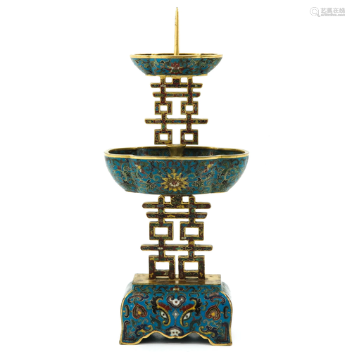 A Cloisonne Candlestick