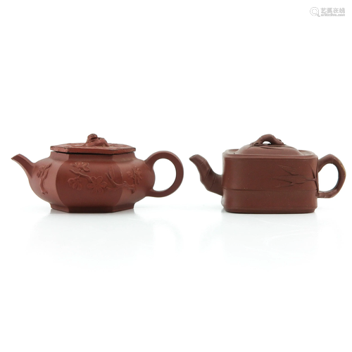 2 Yixing Teapots