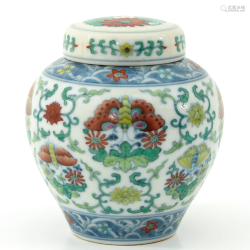 A Doucai Decor Jar and Cover