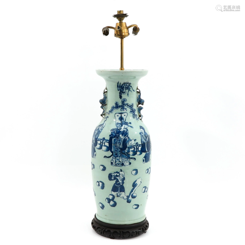 A Celadon and Blue Lamp