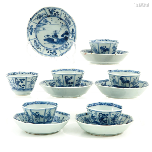 A Series of 6 Cups and Saucers