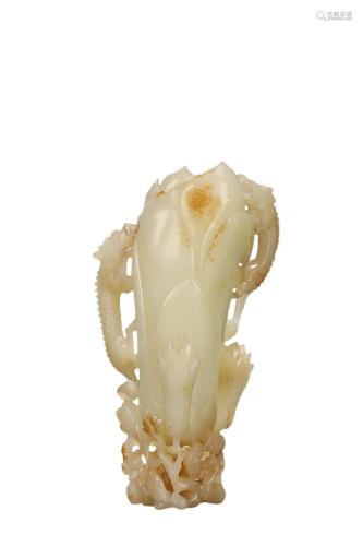HETIAN JADE ' DRAGON AND ORCHID ' ORNAMENT