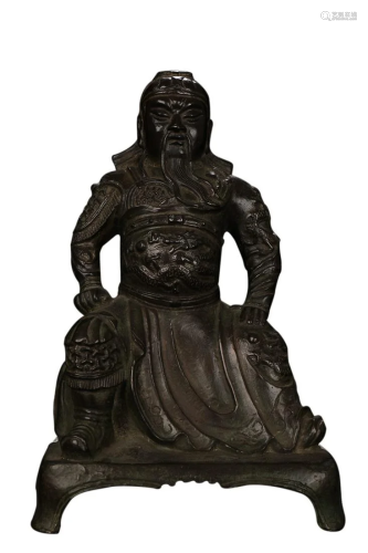 COPPER ALLOY FIGURE OF GUANGONG