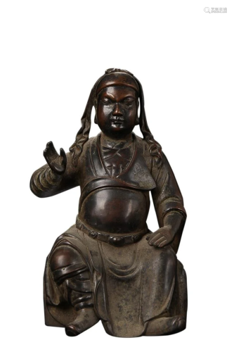 COPPER ALLOY FIGURE OF GUANGONG