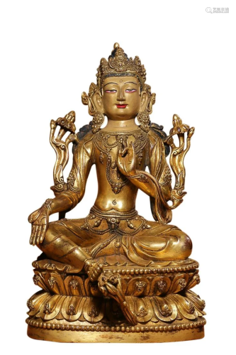 GILT COPPER ALLOY FIGURE OF TARA