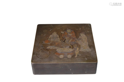 COPPER ALLOY 'FIGURES' ACCESSORY CONTAINER