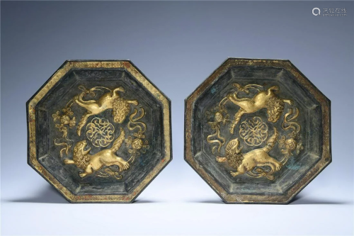 A Pair of Chinese Silver Plates