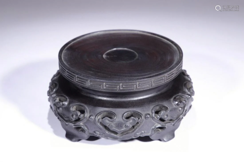 A Chinese Carved Hardwood Base