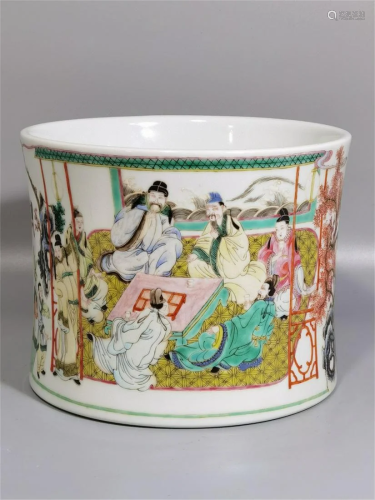 A Chinese Famille-Rose Porcelain Brush Pot