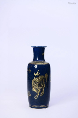 A Chinese Blue Ground Porcelain Vase