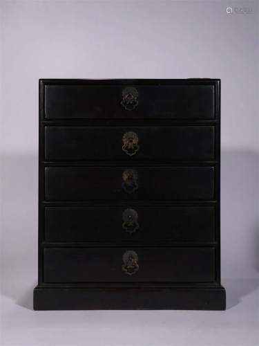 A Chinese Carved Hardwood Cabinet