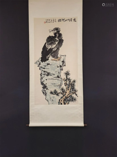 A Chinese Scroll Paiting of Eagle