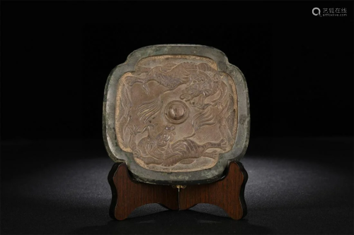 A Chinese Gilt Bronze Mirror
