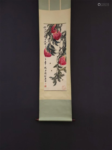 A Chinese Scroll Painting of Fruit Plant