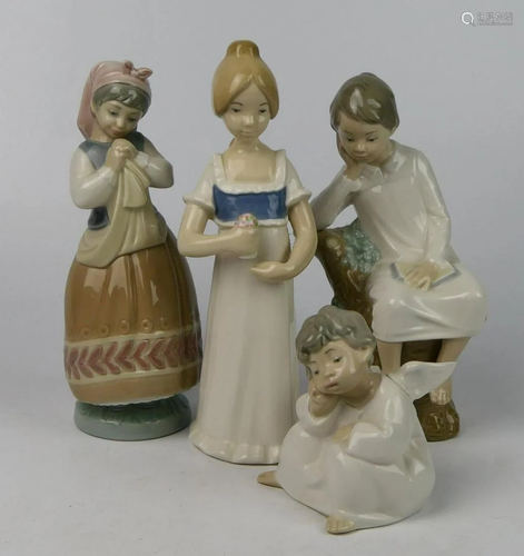 GROUPING 4 LLADRO AND REX PORCELAIN FIGURINES