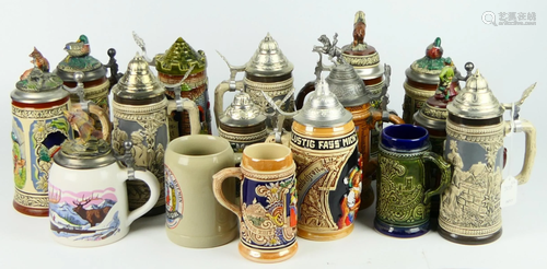 SET OF 16 POST WAR GERMAN STEINS