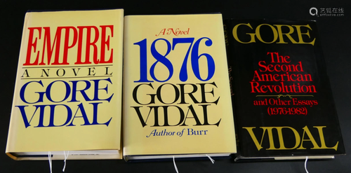 GORE VIDAL ESTATE 3 SIGNED FIRST EDITION BOOKS