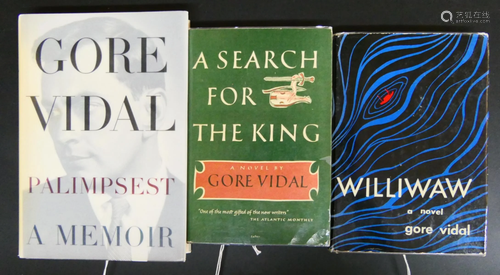 GORE VIDAL ESTATE 3 SIGNED FIRST EDITION BOOKS