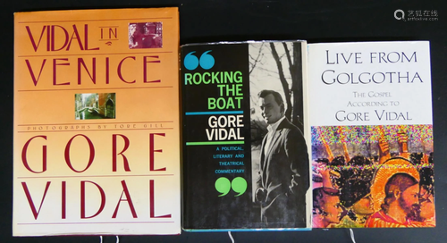 GORE VIDAL ESTATE 3 SIGNED FIRST EDITION BOOKS