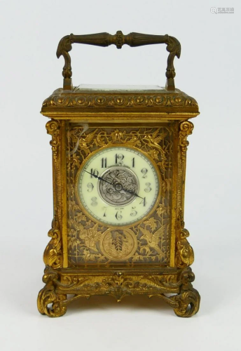 FRENCH BRONZE CARRAIGE CLOCK BY THEODORE STARR