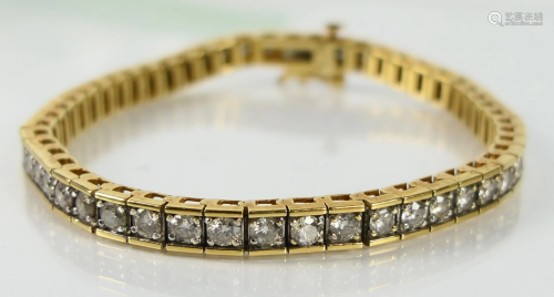 14KT YELLOW GOLD 52 DIAMOND 2 CT LADIES BRACELET