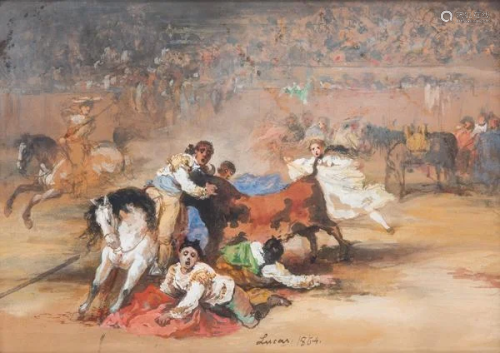 EUGENIO LUCAS VELÁZQUEZ - The bullfight. 1864