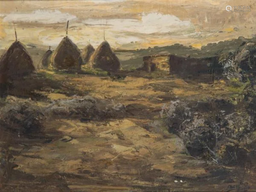 JOSE BEULAS - Landscape with Hay Bales